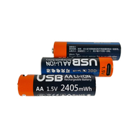 Baterai Ion Lithium silinder isi ulang USB 1.5V 700mah kualitas tinggi kustomisasi OEM ODM tersedia