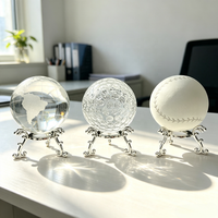 Ensemble de presse-papiers en forme de ballons sportifs en cristal : globe terrestre en verre, tennis, golf, football, baseball, volley-ball, basketball, ornement sphérique