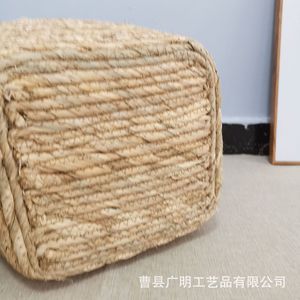 Handmade Straw Woven Storage <b>Basket</b> Rectangle Brown For Living Room Desktop Coffee <b>Table</b> Japanese Style - Product Image 5