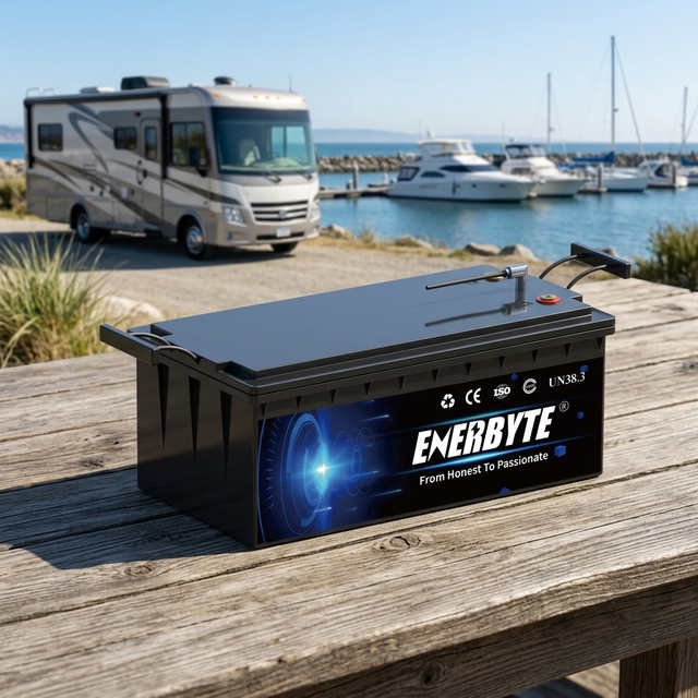 12V100ah Solar LiFePO4 Battery Pack for Camping RV to Replace Lead-Acid Batteries
