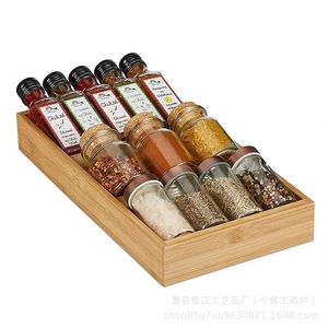 Nuevo estante para especias de bambú y madera, organizador de especias de tres niveles, caja de almacenamiento para cocina. - Product Image 5
