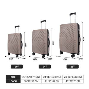 Ensemble <span class=keywords><strong>de</strong></span> <span class=keywords><strong>3</strong></span> <span class=keywords><strong>valises</strong></span> noires à roulettes pour femmes, idéal pour les voyages en famille et en groupe - Vente en gros usine - Product Image 5