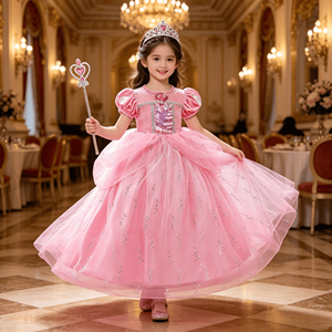 Conjunto <span class=keywords><strong>de</strong></span> Disfraz <span class=keywords><strong>de</strong></span> Princesa Aurora Rosa <span class=keywords><strong>para</strong></span> <span class=keywords><strong>Niñas</strong></span>, Vestido <span class=keywords><strong>de</strong></span> Tul con Lentejuelas, Corona, Varita, Disfraz Infantil <span class=keywords><strong>para</strong></span> Fiesta <span class=keywords><strong>de</strong></span> Cumpleaños - Product Image 3