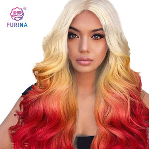 Perruque synthétique coupe longue ondulée ombrée — noble, perruque coupe circuit imprimé, <span class=keywords><strong>coiffure</strong></span> durable - Product Image 4