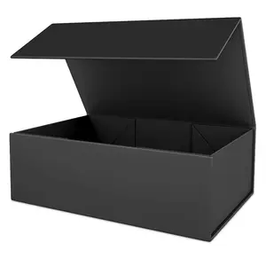 黑色方形购物礼品盒可回收折叠伴娘求婚盒套装小型商务礼品盒