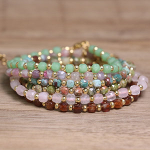 Pulsera de Piedras Naturales Facetadas Cuadradas de Ojo de Tigre, Hecha a Mano, Delicada, con Gemas Energéticas, para Mujeres y Hombres, Regalo - Product Image 3