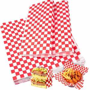 Premium Dry <b>Wax</b> <b>Paper</b> <b>Sheets</b> Virgin Pulp Style with Double Coating Greaseproof for Checker Snacks and Food Wrapping - Product Image 1