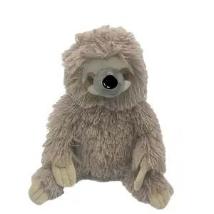 Flaxseed Boneka Binatang Sloth Panas Antikelelahan Bantal Mainan Mewah dengan Microwave Pemanasan Pad Manik-manik Tanah Liat Alami Diisi Mainan Panas