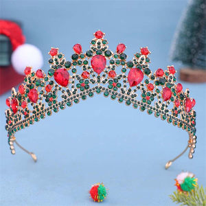 All'ingrosso accessori per capelli corona regina per bambini in lega di cristallo trasparente con corona di strass in oro per compleanno gioielli da sposa - Product Image 3