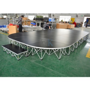 Escenario Modular Ligero y Portátil de Aleación de Aluminio con Plataforma de Madera Contrachapada, Fácil de Montar para Eventos y Espectáculos - Product Image 6