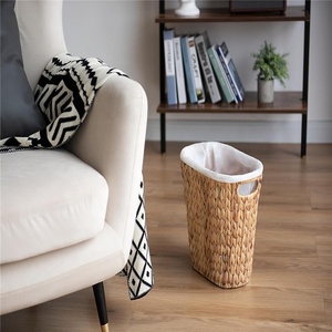 Panier de rangement en osier naturel de ferme tissé à la main poubelle en jacinthe d'eau - Product Image 3