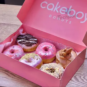 Bestseller Großhandel Gebäck Mini-Pfannkuchen Croissant-Schachtel Kuchen Donuts Sushi Plätzchen Snack Bäckerei Papierverpackungsbox mit Einsätzen