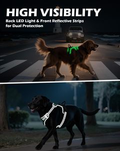 Arnés Luminoso para Perros, Arnés Antitirones Recargable por USB para Paseos Nocturnos con 3 Modos de Iluminación y Mango Suave, Ajustable - Product Image 4