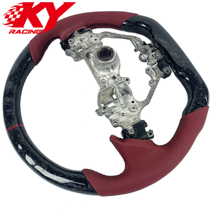 Volante personalizado de fibra de carbono forjada en color rojo intenso con cuero para Lexus RX RX200T RX300 RX350 GS GS450H GS350 GSF F-Sport - Product Image 3