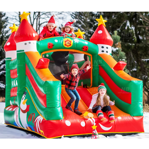 Castillo Inflable Navideño para Exteriores, Brincolín, Casa de Muñeco de Nieve, Juegos Inflables para Fiestas Infantiles - Product Image 1