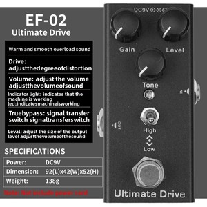 Pedal de Efectos para Guitarra <span class=keywords><strong>El</strong></span>éctrica de Venta Directa de Fábrica: Distorsión, Delay/Chorus/Tremolo con Control de Perillas, Profesional, Individual - Product Image 3