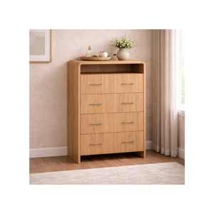 ชุดเฟอร์นิเจอร์ห้องนอนและห้องนั่งเล่น RIVEO RANGE คอลเลคชั่นไม้ ตู้เสื้อผ้าทนทาน เป็นมิตรกับสิ่งแวดล้อม คุณภาพสูง ตู้ลิ้นชักสูง 4 ชั้น - Product Image 1