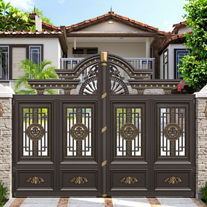 2025 porte de Villa de luxe et porte coulissante de maison électrique de cour nouveau modèle d'ouverture automatique d'art en aluminium pour les hôtels - Product Image 3