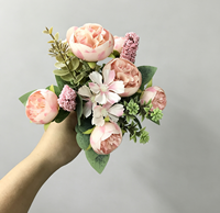 Fournisseur d'usine : Bouquet de pivoines artificielles Austin en soie, fausse fleur en soie pour bouquet de mariée, décoration intérieure, OEM ODM