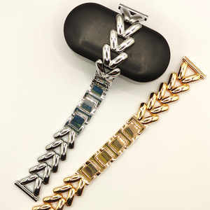 Metal Watch Band For Apple Watch Chain 22Mm Gold <b>Snap</b> <b>Fasteners</b> Smart Watch Bands - Product Image 2