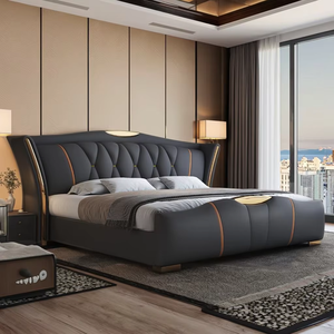 <span class=keywords><strong>Lit</strong></span> King Size de Luxe, Mobilier de Chambre Moderne, Cadre de <span class=keywords><strong>Lit</strong></span> Élégant en Bois, <span class=keywords><strong>Lit</strong></span> Rembourré en Cuir <span class=keywords><strong>avec</strong></span> <span class=keywords><strong>Rangement</strong></span> - Product Image 6