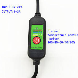 Fábrica de China produce 3-24V DC macho/hembra cinturón 5 control de temperatura 100%/80%/60%/40%/20% interruptor de encendido/apagado cable de alimentación - Product Image 5