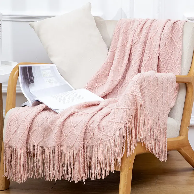 High Quality Popular Super Soft Throw Lightweight Blanket Knitted Throw Blanket For Sofa