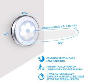 Lámpara LED de Inducción para Gabinete de Cocina, Redonda, con Sensor de Movimiento Corporal, para Interior, con Atracción Magnética - Product Image 2