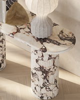 Table console ovale en marbre Calacatta Viola de luxe, pour couloir, hôtel, villa, meubles de maison, table console Calacatta Viola