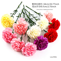 Carnation artificielle en soie réaliste de 68 cm, motif floral, pour la Fête des Mères, la décoration de studio, la planification d'événements, les vitrines et les cafés