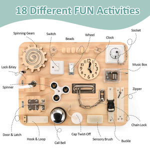 Grande planche d'activités Montessori pour enfants de 1 à 4 ans, jouets sensoriels en bois, activités sensorielles, développement des capacités motrices des tout-petits - Product Image 3