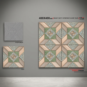 Carreaux de sol en porcelaine antidérapants et imperméables Vistaar 400x400mm, design numérique, aspect brique, pour parkings, salles de bain et centres commerciaux - Product Image 1