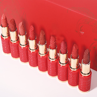 Coffret cadeau de rouge à lèvres mat vegan bio de luxe personnalisé, longue tenue, waterproof, application facile, marque privée