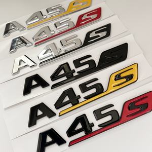Autocollant 3D ABS Chrome Noir Rouge Lettres de Coffre de <span class=keywords><strong>Voiture</strong></span> pour <span class=keywords><strong>Mercedes</strong></span> Benz A45 AMG W177 W176 A45S Emblème Logo Auto Accessoires - Product Image 1