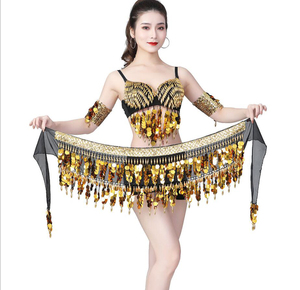 Completo per <span class=keywords><strong>Danza</strong></span> del Ventre Sexy per Performance, Lavorazione a Maglia Incrociata Manuale, Include Reggiseno e Gonna Avvolgente - Product Image 4