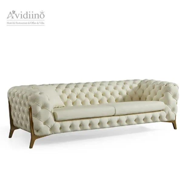 Nice Price New Type Living Room Chesterfield Room Furniture White Sofa Fabric Upholstered Chesterfield reclining Sofa