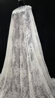 Kain Lace Chantilly Putih Afrika Berkualitas Tinggi dengan Payet dan Manik-Manik, Gaya Baru Bordir Mewah, Lace Pengantin Prancis Berhias Manik-Manik