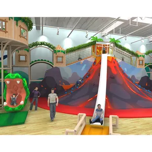 Indoor Playground Slide Cheer Amusement 1000SQM Kids Indoor Softplay Ground Children Indoor Soft Contained Playground Equipment W/ Volcano Giant Slide