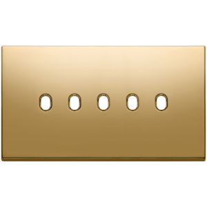 Vintage Gold Wall <b>Switch</b> <b>Plate</b> 5 Gang 16.5 Cm Length 9.5 Cm Width 1.4 Cm Height - Product Image 1