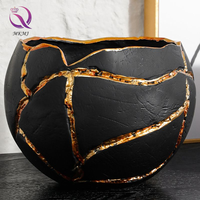Pot Bunga Minimalis Modern Kecil Motif Retak Emas untuk Rumah Tangga, Piring Buah Kering, Dekorasi Ruang Tamu Kreatif