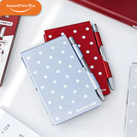 Mini carnet de notes à couverture rigide en métal à pois, format poche, portable, bloc-notes rapide, coffret cadeau, logo personnalisé