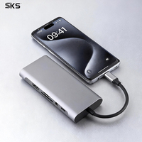 Hub USB-C 10-en-1 en aluminium avec ports Ethernet RJ45, VGA, 4 ports USB 3.0 à charge rapide, station d'extension pour ordinateur portable, tablette, imprimante et iOS