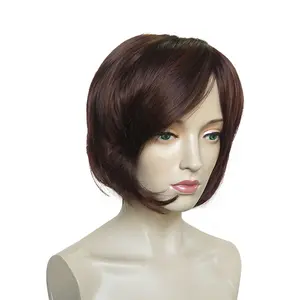 Fashionable Red Short Curly Hair Wig Cap for Women Synthetic High Temperature Fiber Wig Cap for Lady Motorcycle Cosplay Headwear