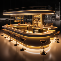 Lampu Led melengkung Modern kustom desain konter Bar klub malam toko kopi Hotel