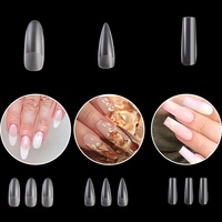 Gelsky-boîte d'emballage pour faux ongles, couverture complète, 500 pointes d'ongles Extra longues, pointes en Gel Stiletto, pointes d'ongles françaises