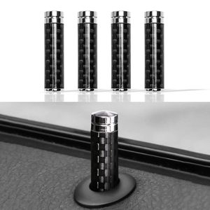 4 buah serat karbon kunci pintu mobil Pin penutup Interior Otomatis kendaraan pintu tarik kenop dekoratif Aksesori Mobil - Product Image 2