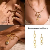 EMANCO Collier minimaliste en acier inoxydable avec chaîne à maillons, extenseur et maillons géométriques trombone, fermoir mousqueton, vente en gros et dropshipping