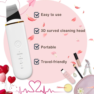 Custom Logo Ultrasonic Handheld Facial <b>Exfoliator</b> 4 Modes White Plastic Face Lifting Cleaner With Ion Technology - Product Image 2