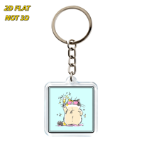 Porte-clés en acrylique chat mignon champagne, lunettes de soleil roses duveteuses, verre étincelant, impression UV, étanche, transparent double face