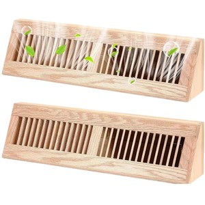 Grille d'aération en bois pour les conduits de chauffage domestiques, en bois massif, amovible et facile à installer. - Product Image 1